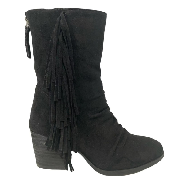 New Very G Black Foxie Fringe Bootie - Picture 5 of 5
